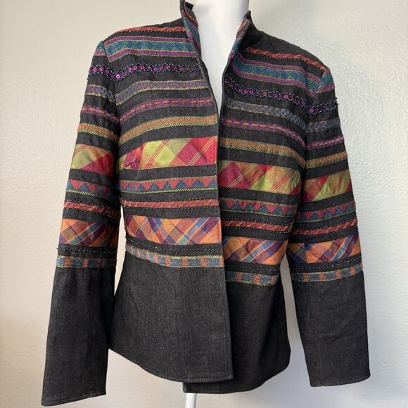 Coldwater Creek Jackets & Blazers - Coldwater Creek Embroidered Beaded Blazer Women's Suit Jacket Brown 12